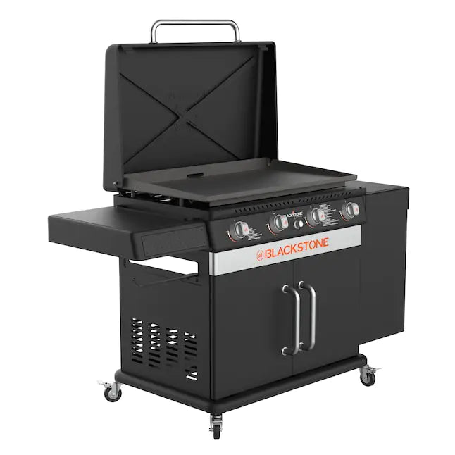 Blackstone 36" Culinary Cabinet Griddle with Side Table 4-Burner Liquid Propane Flat Top Grill